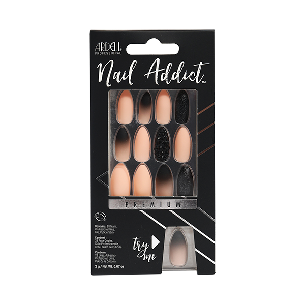 NAIL ADICT BLACK STUD & PINK